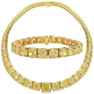 GIA 180ct Fancy Yellow Diamond Set