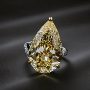 Rare GIA Yellow Diamond Pear Ring 25.33ct 18K Gold 8 GIA Yellow Diamond Pear Ring 25.33ct 18K Gold